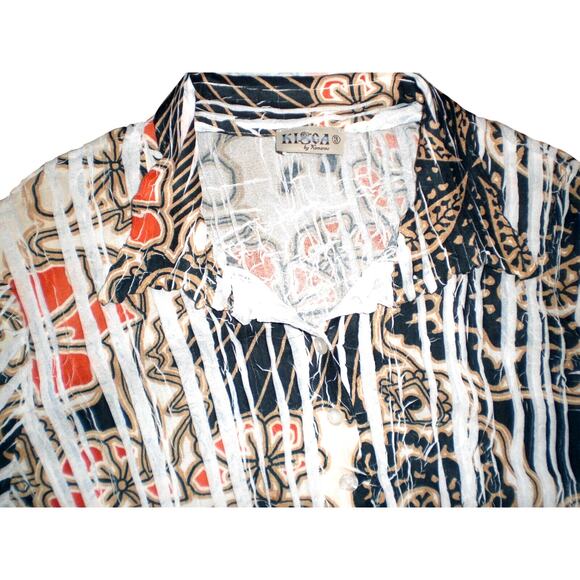 Kisca by Komarov Signature Pleats Top Blouse Retro Y2K~ sz 3 M - Picture 3 of 4